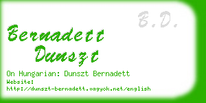 bernadett dunszt business card